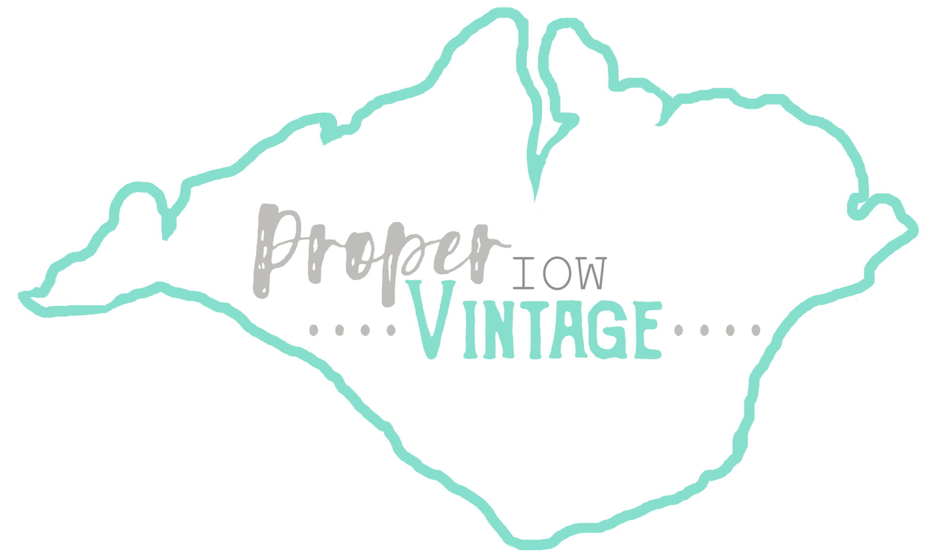 Logo: teal outline of an island shape,