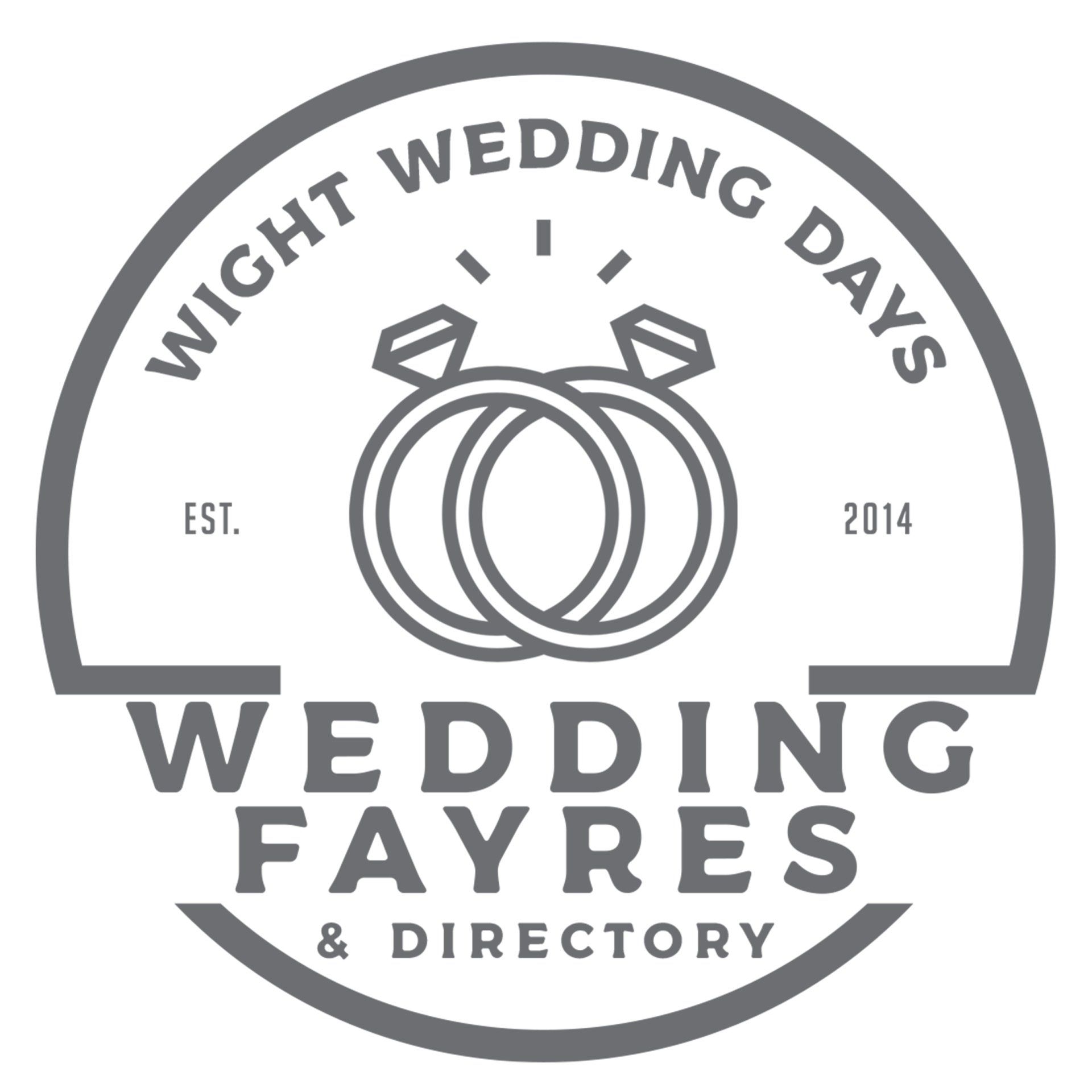 Logo for Wight Wedding Days: Two intertwined rings, text