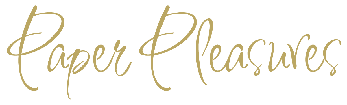 Paper Pleasures in elegant gold script.