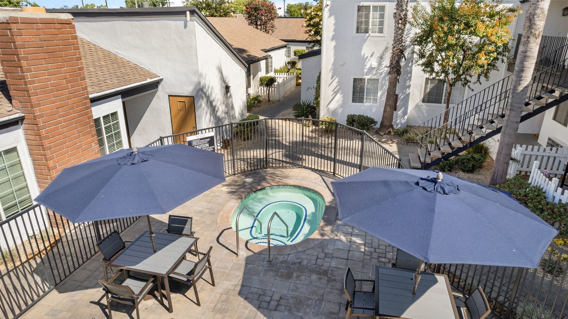 overhead view of jacuzzi spa