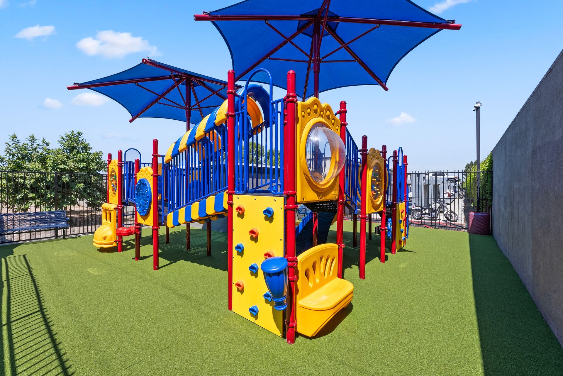 Playground with umbrellas