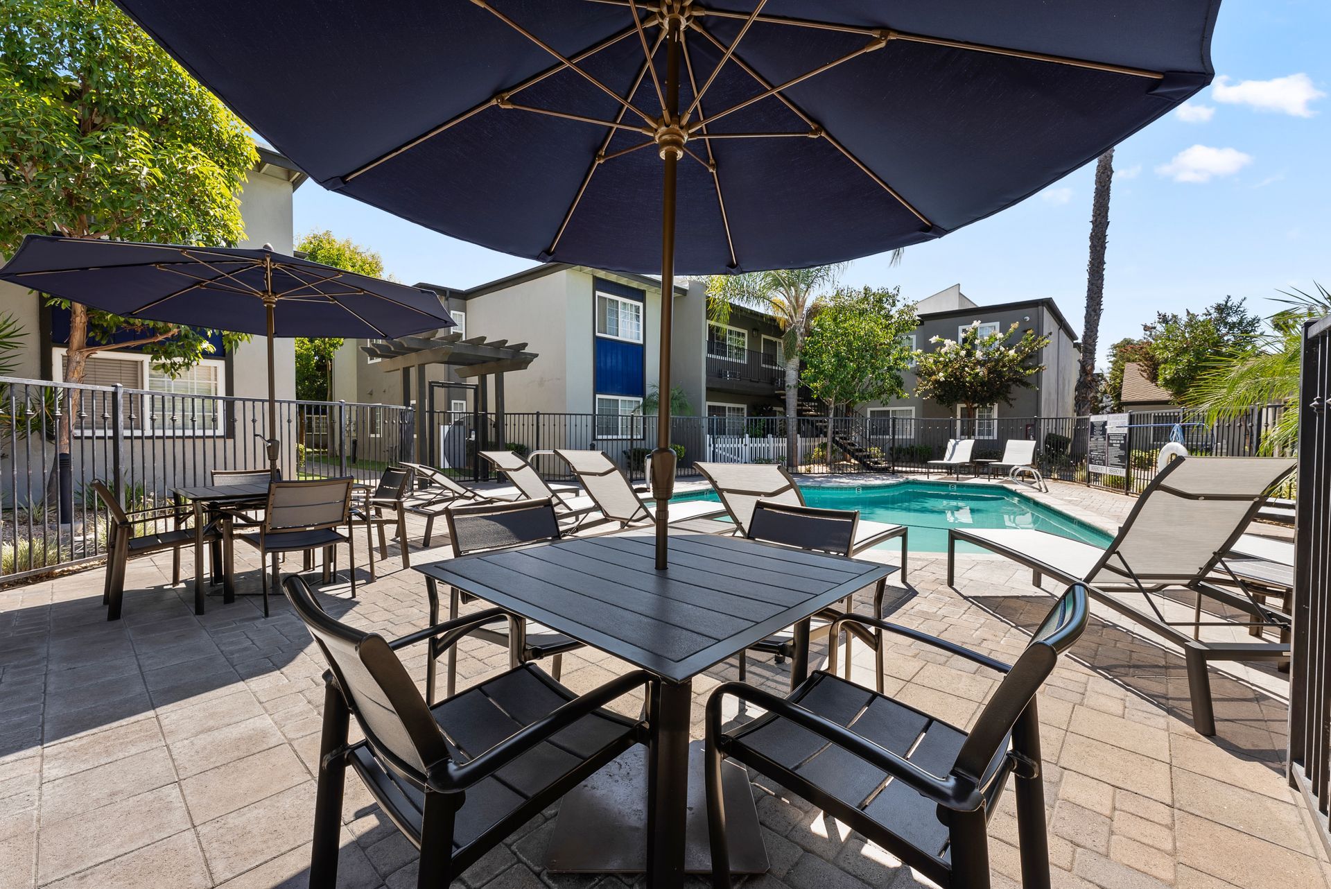 poolside picnic table