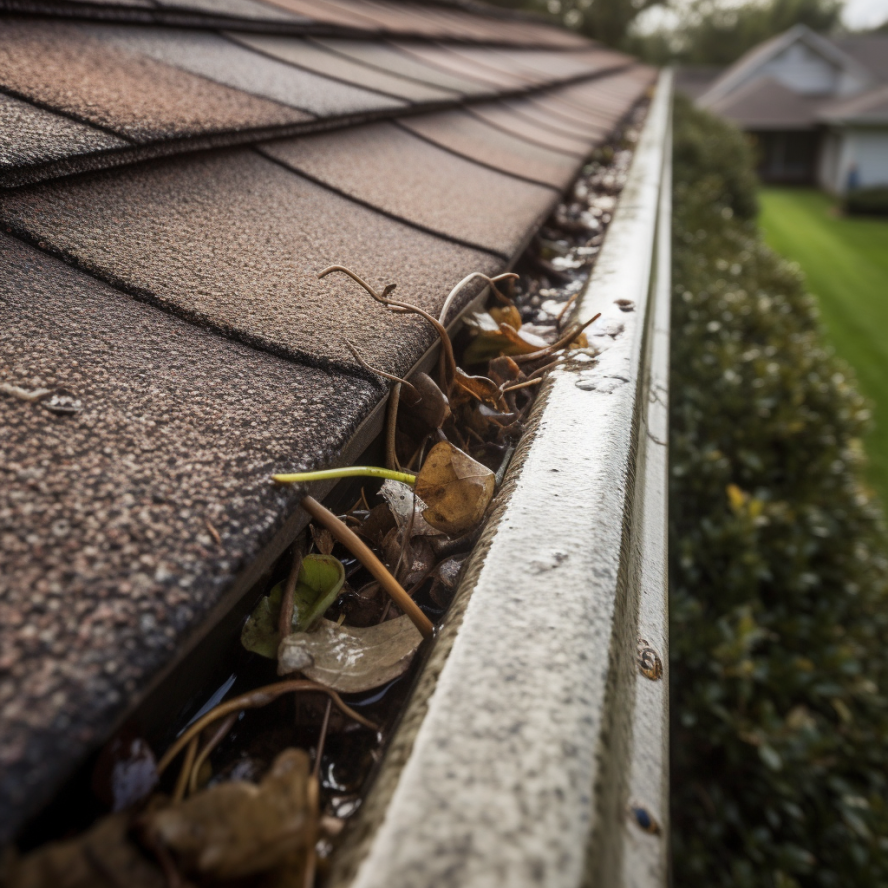 roofing company cleans gutters