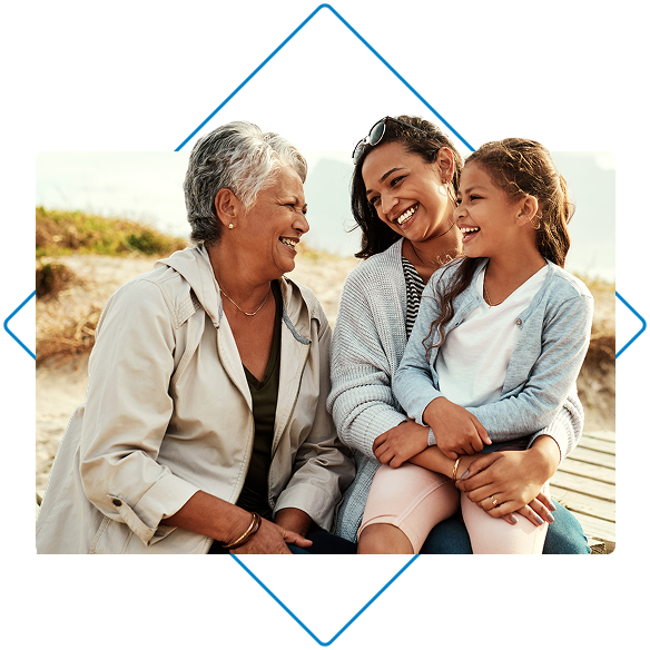 Family having fun at the beach