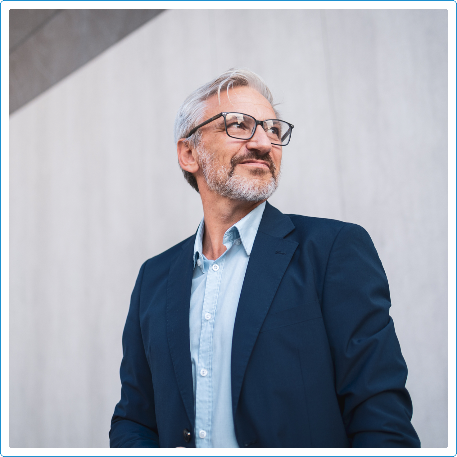 Business man looking forward to the future