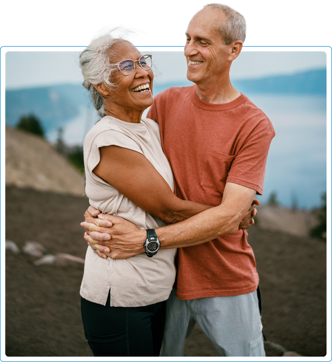 Older couple smiling