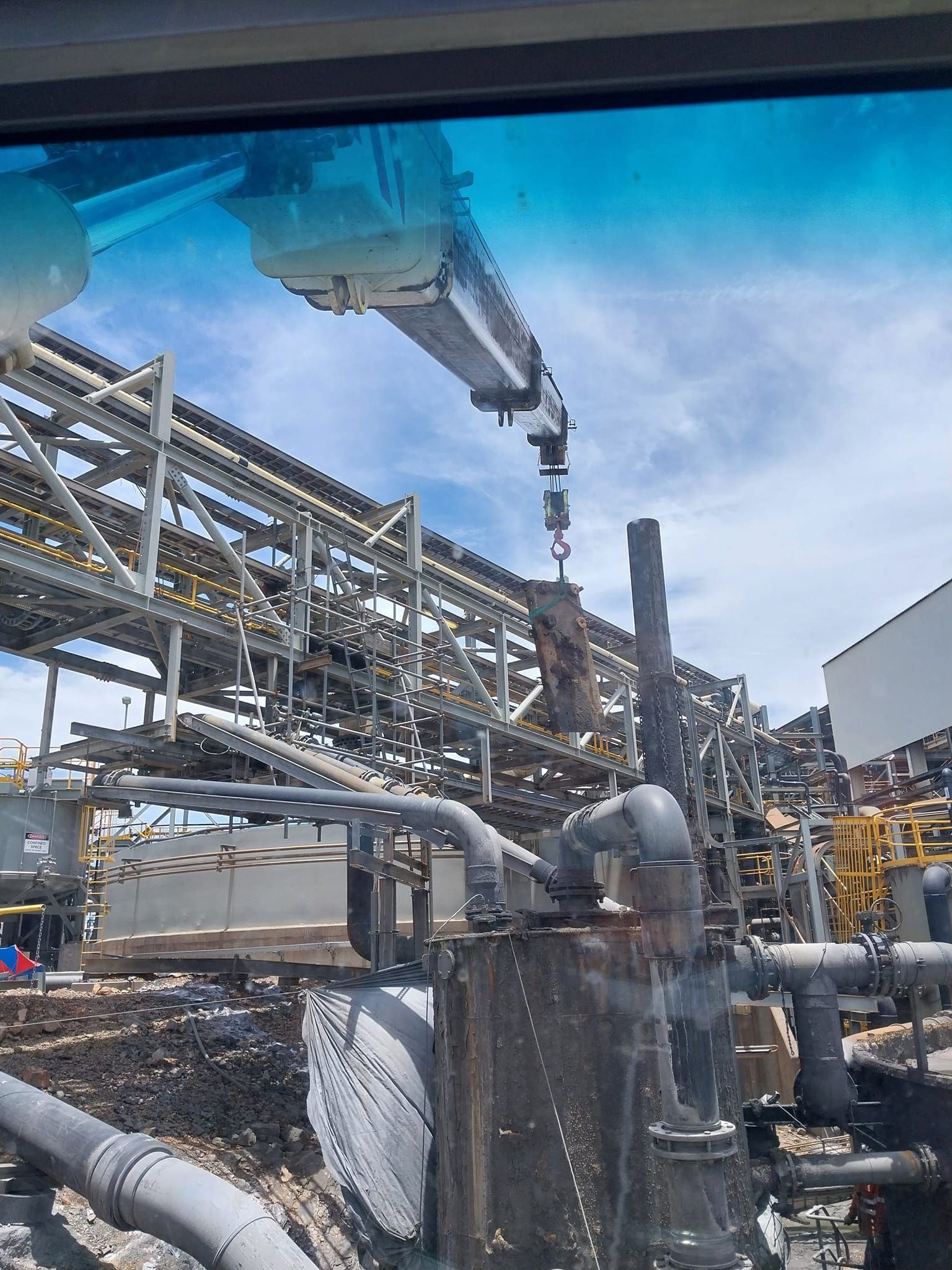 A View of a Construction Site Through the Windshield of a Truck — Northern Franna Cranes NT in Noonamah, NT