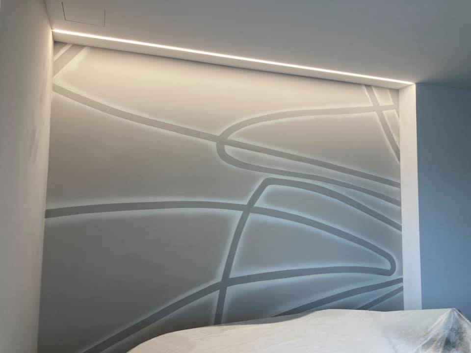 illuminazione Led parete artistica