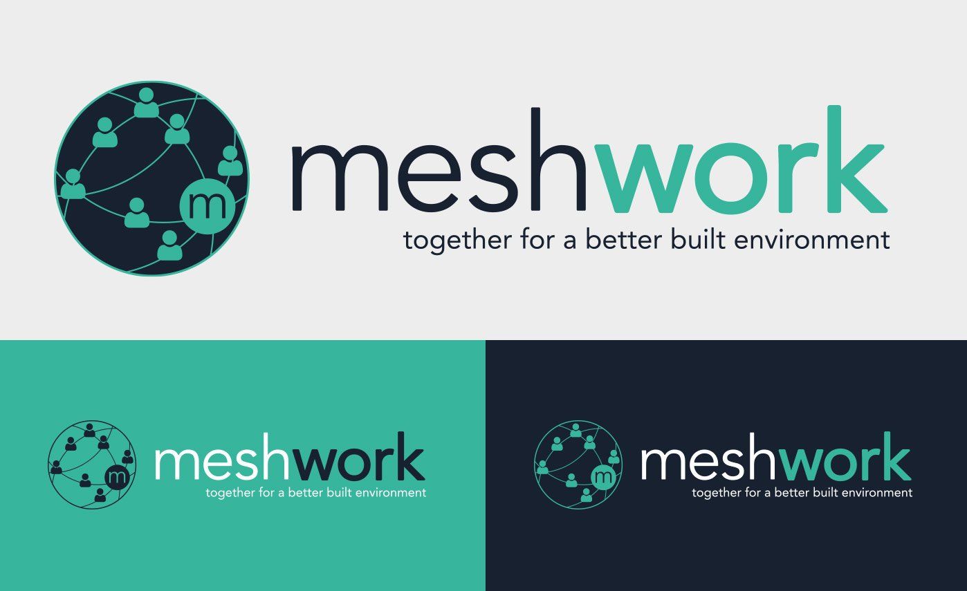 The meshwork logo shown three times in a variety of colours