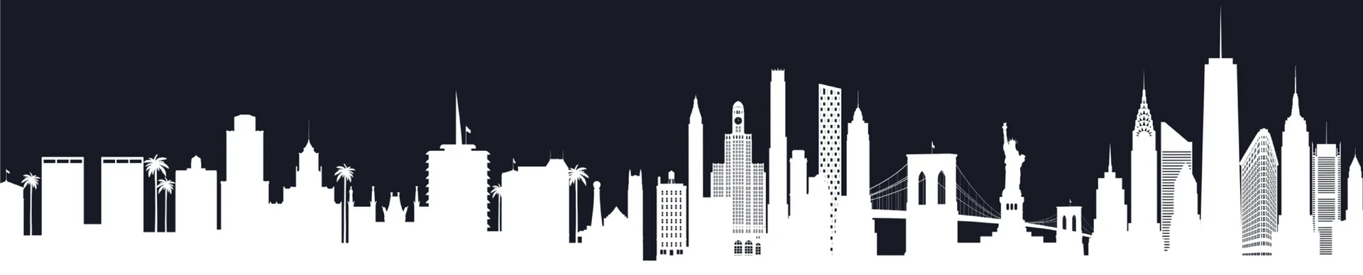 City skyline silhouette — Ovation Tax Group serving California and New York