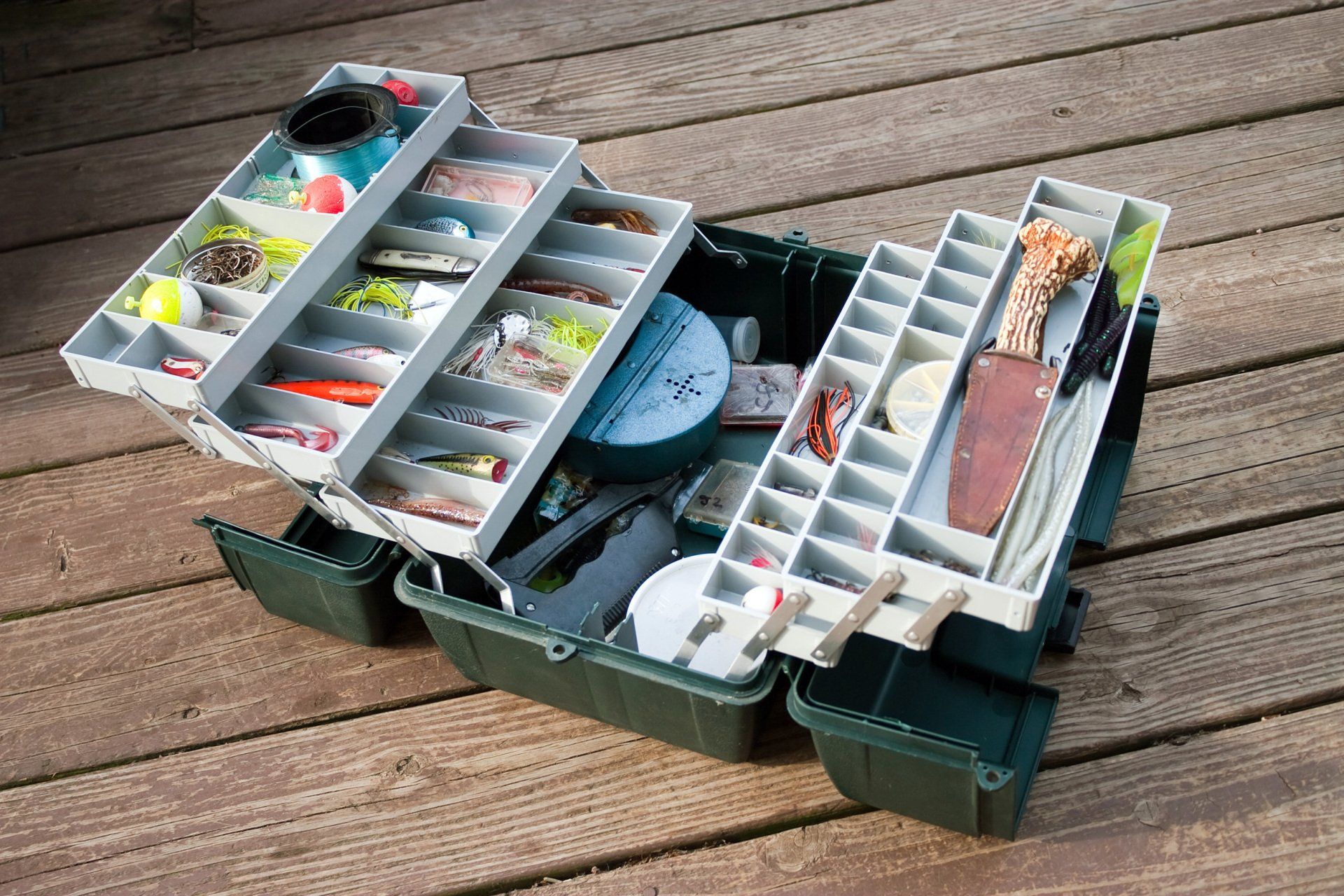 tackle box full of lure