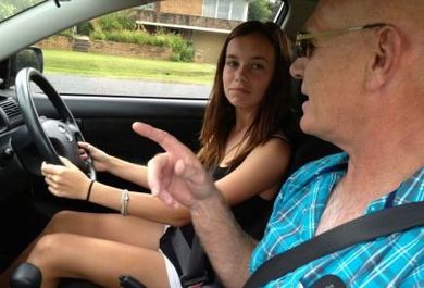big river driving school instructor with student