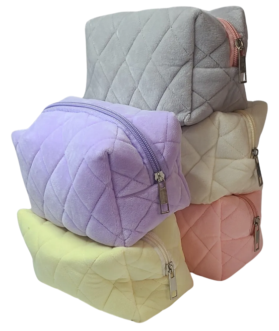 Quilted Cotton makeup bag