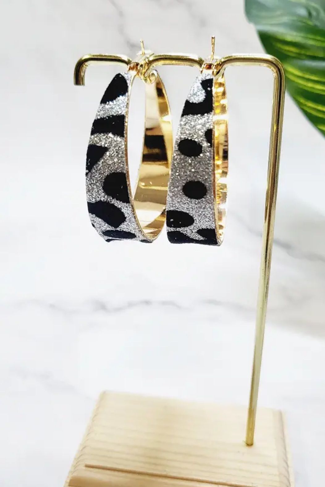 Leopard Print hoops