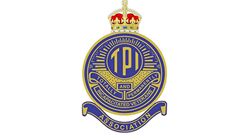 Emblem of the Totally and Permanently Incapacitated Veterans Association with a crown and text on a blue and gold background.
