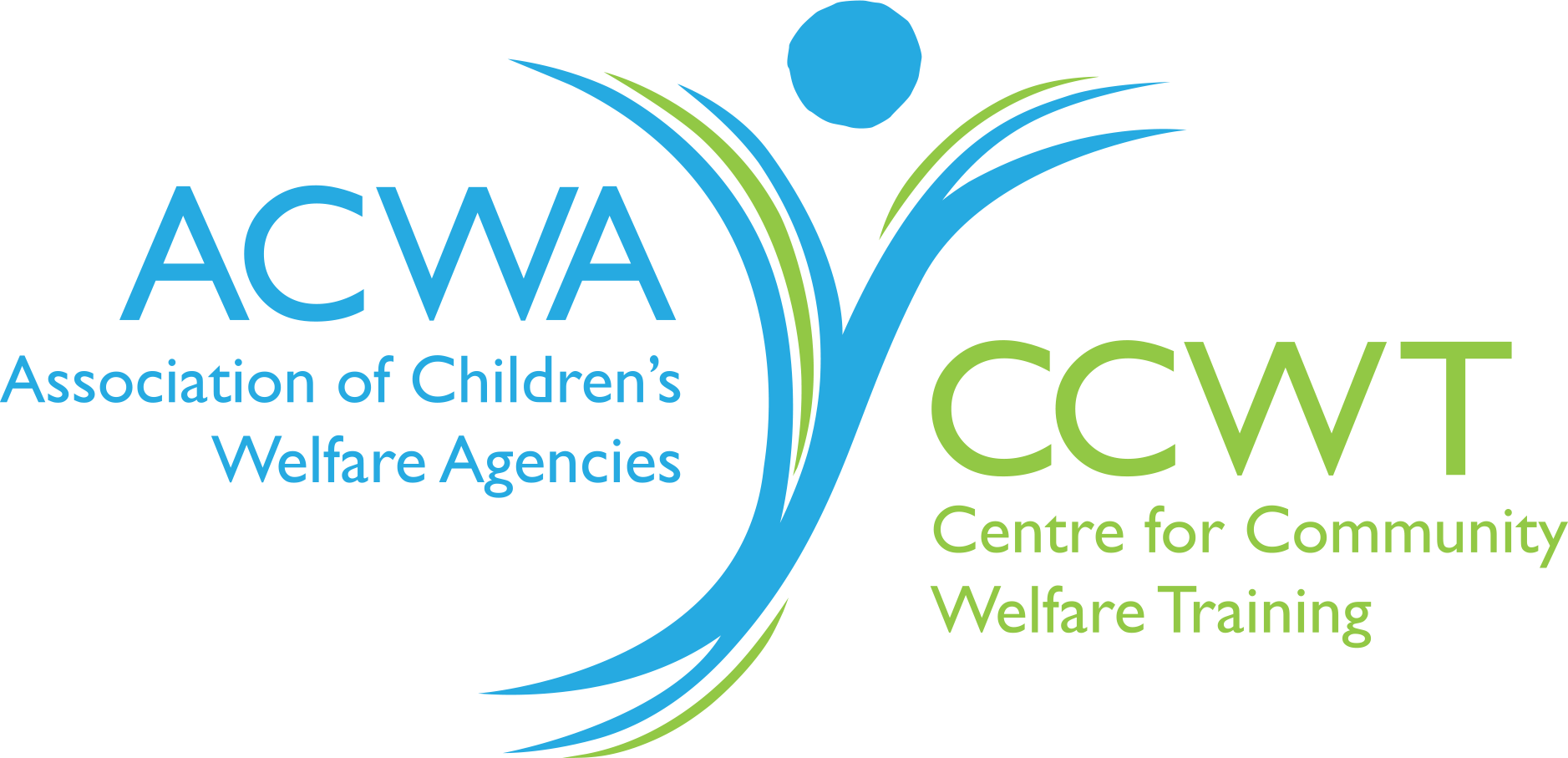 ACWA and CCWT logo, featuring a person-like graphic with blue and green lines.