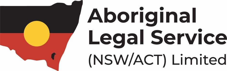 Logo of Aboriginal Legal Service (NSW/ACT) Limited. Features Aboriginal flag colors on a map outline.
