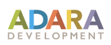ADARA Development logo with colorful stacked letters above gray text 