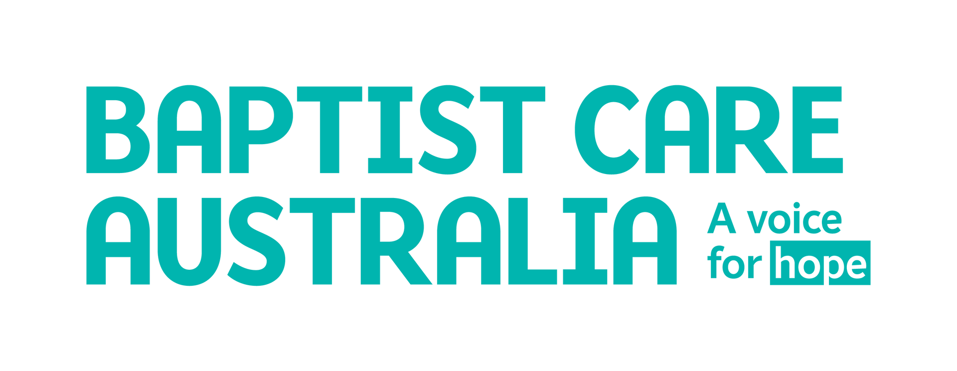 Baptist Care Australia logo in teal with text: 