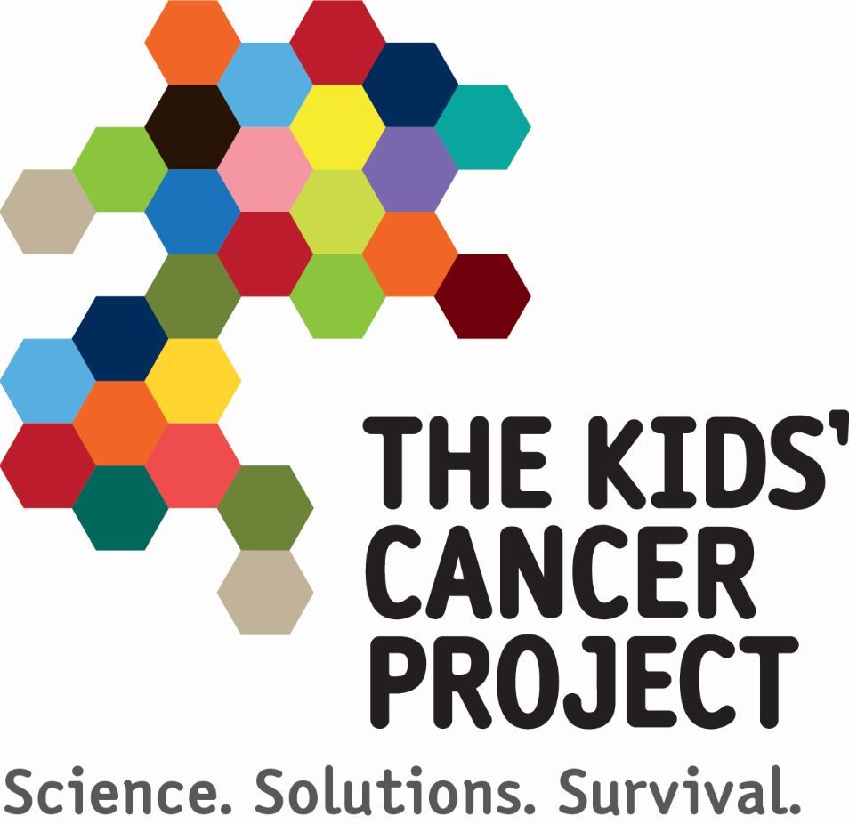 Logo for The Kids' Cancer Project: colorful honeycomb design with text 