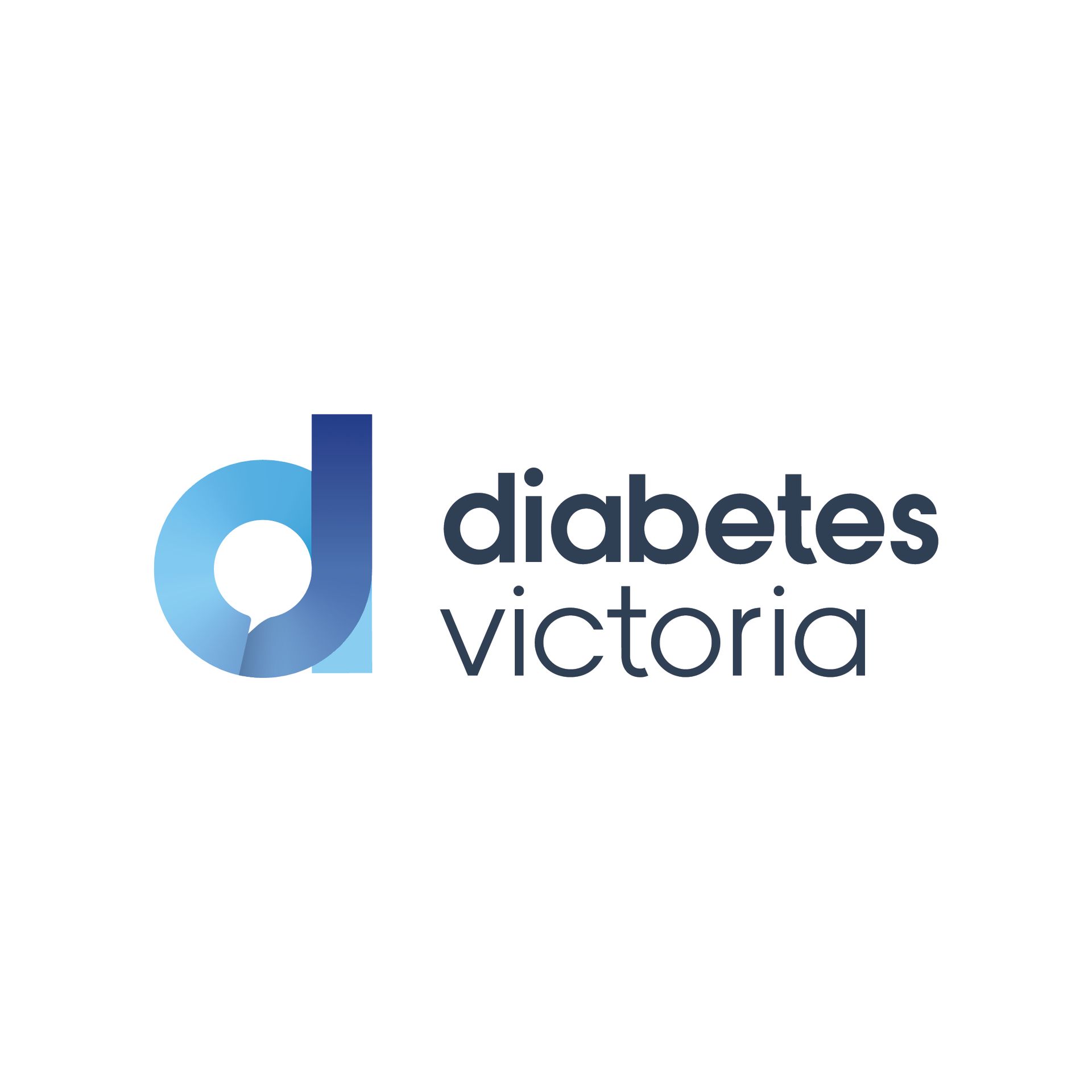 Diabetes Victoria logo: blue and white stylized 