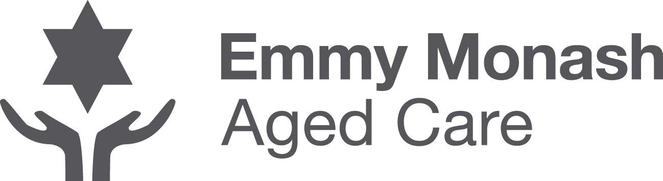 Logo of Emmy Monash Aged Care: star above cupped hands, text 
