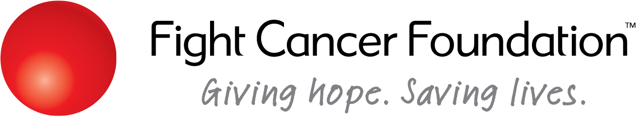 Logo of the Fight Cancer Foundation with a red sphere and text 