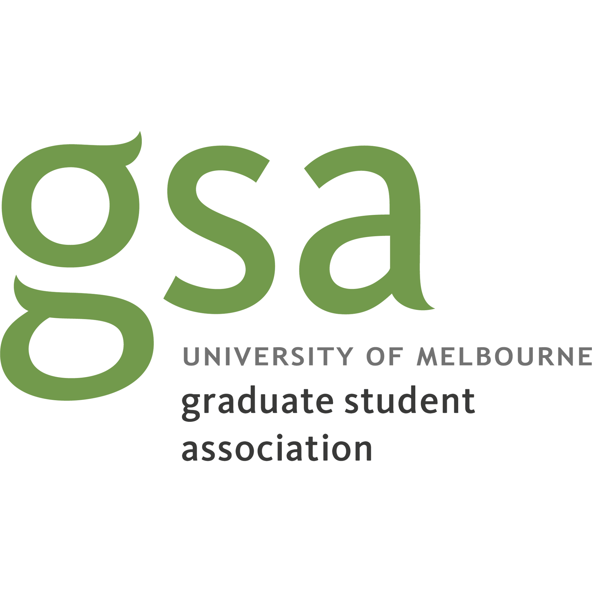 GSA University of Melbourne logo in green: 