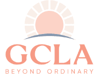 GCLA logo with a stylized sunrise over a blue arc and the words 