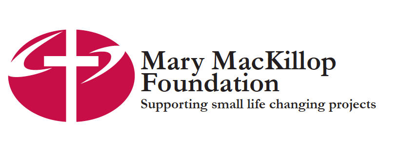 Logo for Mary MacKillop Foundation: Red cross in a circle with text 