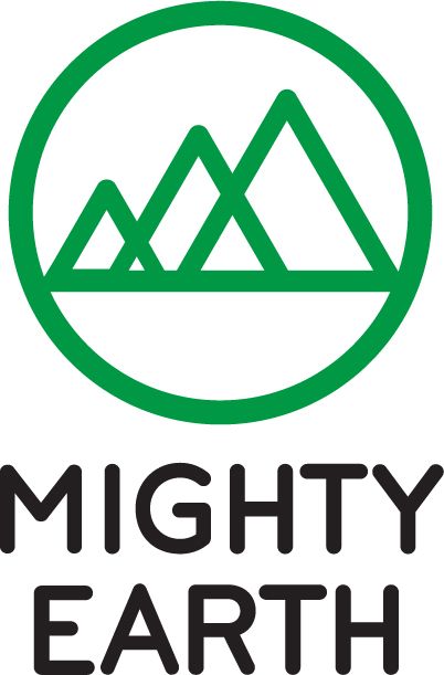 Green logo with three mountain peaks inside a green circle, 