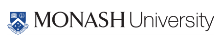 Monash University logo with a blue and white crest on the left.
