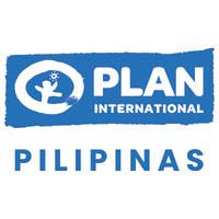 Logo of Plan International Pilipinas: blue rectangular background, stylized child figure in circle.