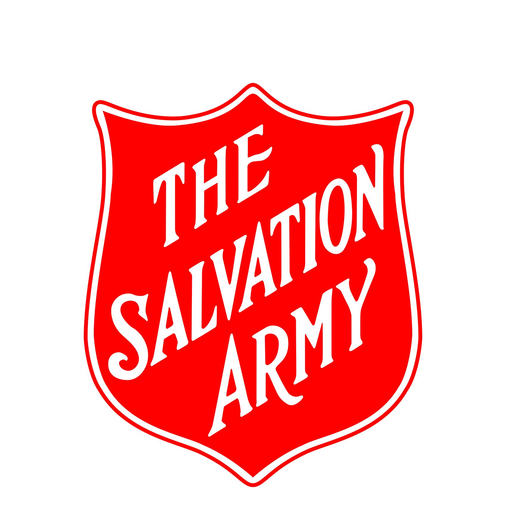 Red shield logo: The Salvation Army in white, curved text.