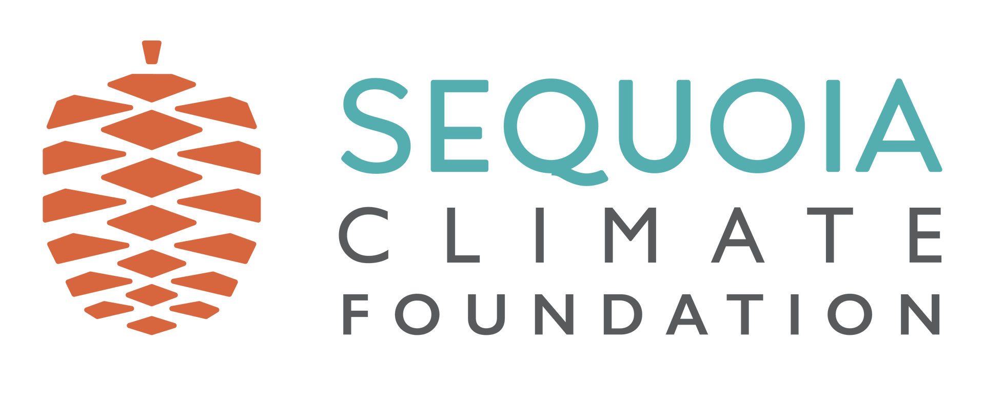Logo for Sequoia Climate Foundation featuring a pinecone and the organization's name.