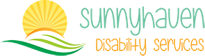 Sunnyhaven Disability Services logo with a sun, waves and text.