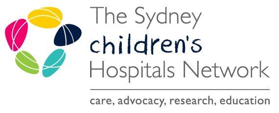 The Sydney Children's Hospitals Network logo. A colorful circle of petals next to text on a white background.