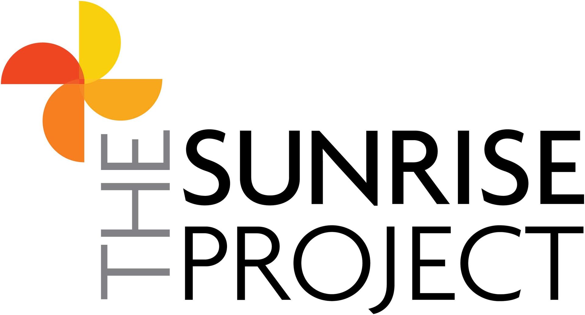 The Sunrise Project logo: a colorful four-petal design above 