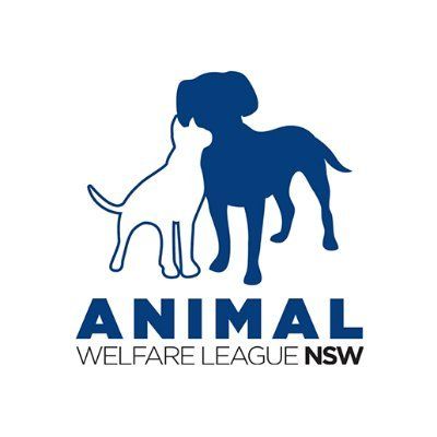 Logo: Blue and white dog silhouettes, 