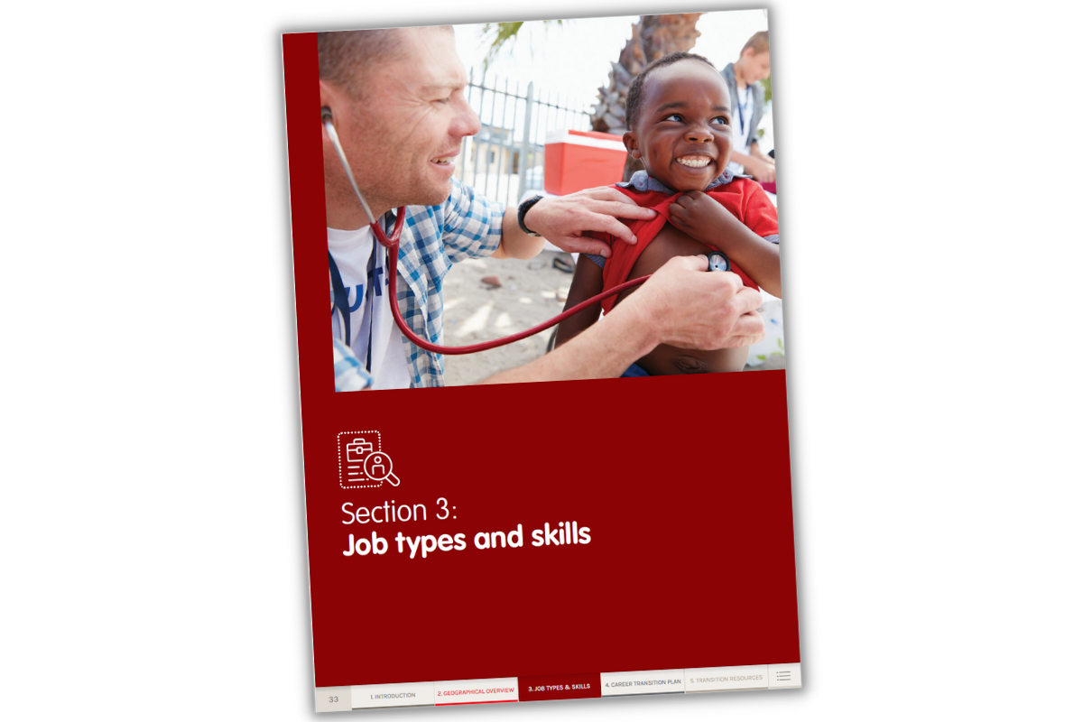 Doctor listening to a child's heartbeat with a stethoscope. Red cover titled 