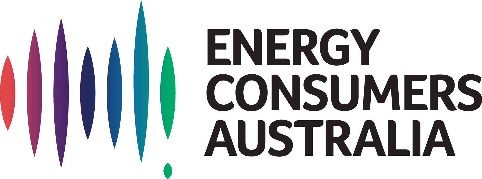 Energy Consumers Australia logo with colorful vertical lines and text.