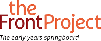 The Front Project logo with text in orange and burgundy: 