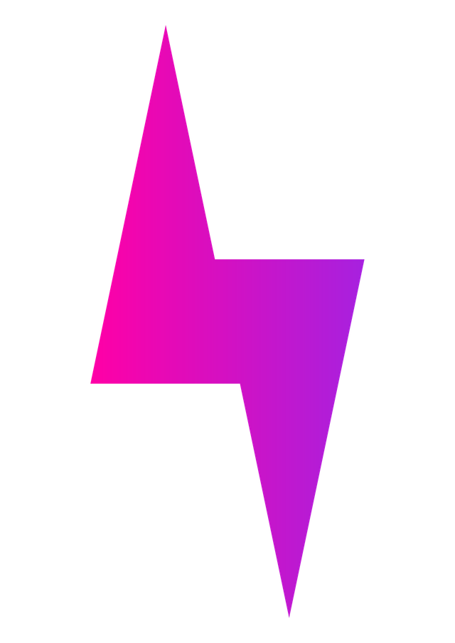 Gradient pink and purple lightning bolt.