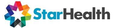 StarHealth logo: Colorful star with the words 