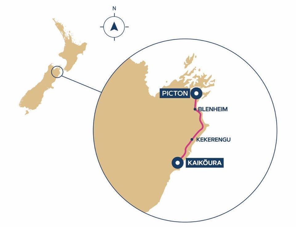 The Marlborough Flyer Train Journey Map