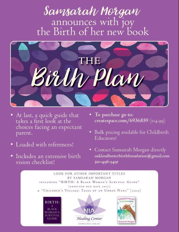 Book advertisement with purple background; title 