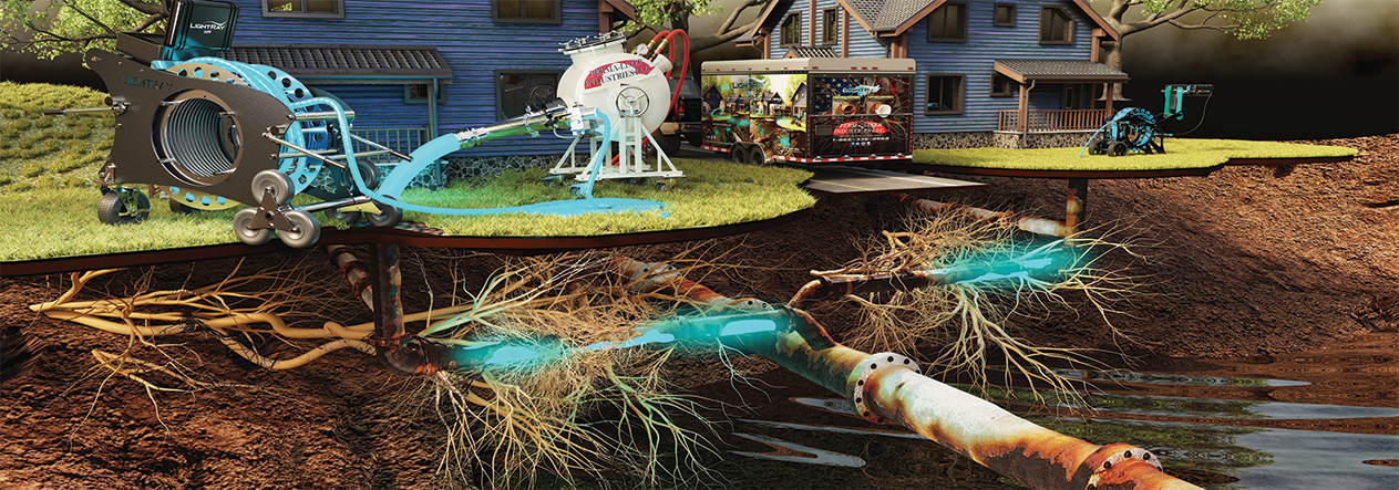 Man on a ladder installing a ceiling light in a kitchen