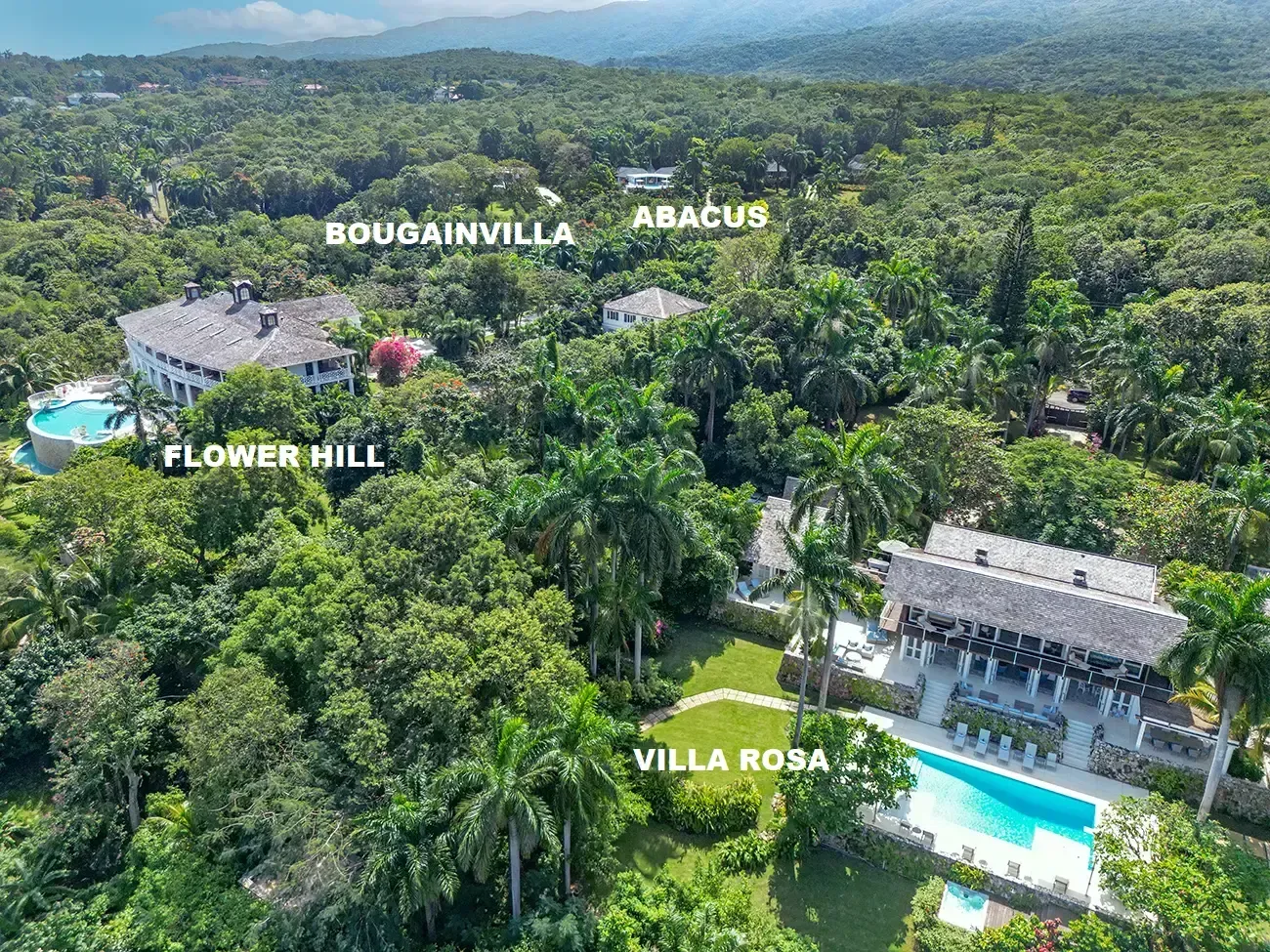 Aerial View Southern Crescent Luxury Villas in Montego Bay, Jamaica