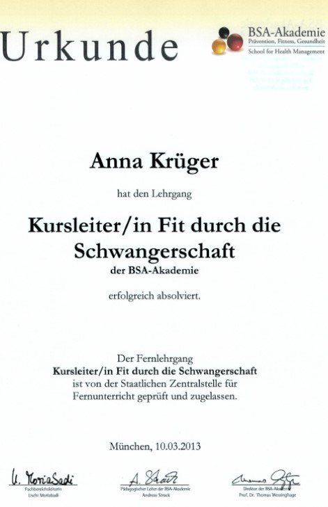 Fit durch die Schwangerschaft BSA Saarbrücken