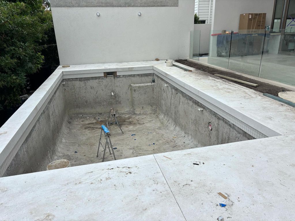 A concrete pool surrounds on the Sunshine Coast
